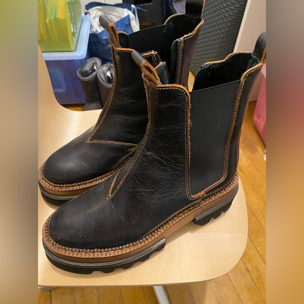 Free people Black Vance Chelsea boots